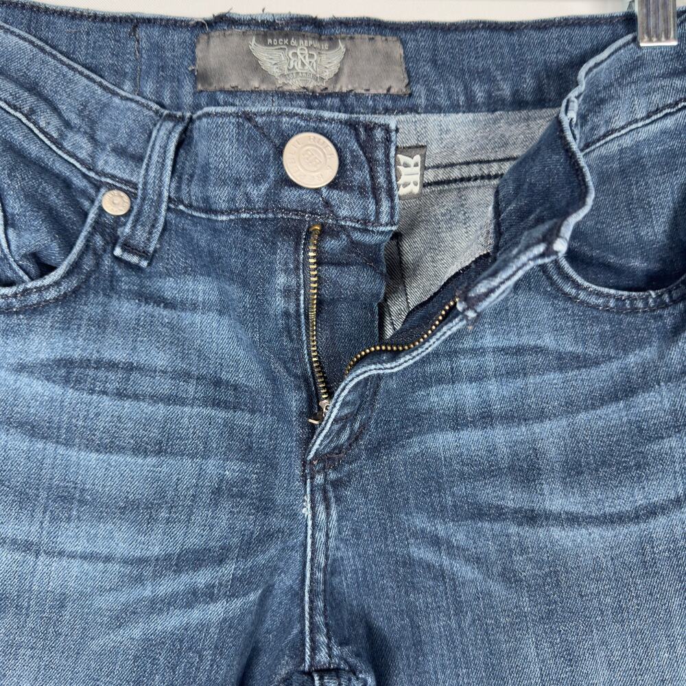 Vintage Rock & Republic Bootcut Low-Mid Rise Embellished Jeans Women's Size 30 - Picture 6 of 10